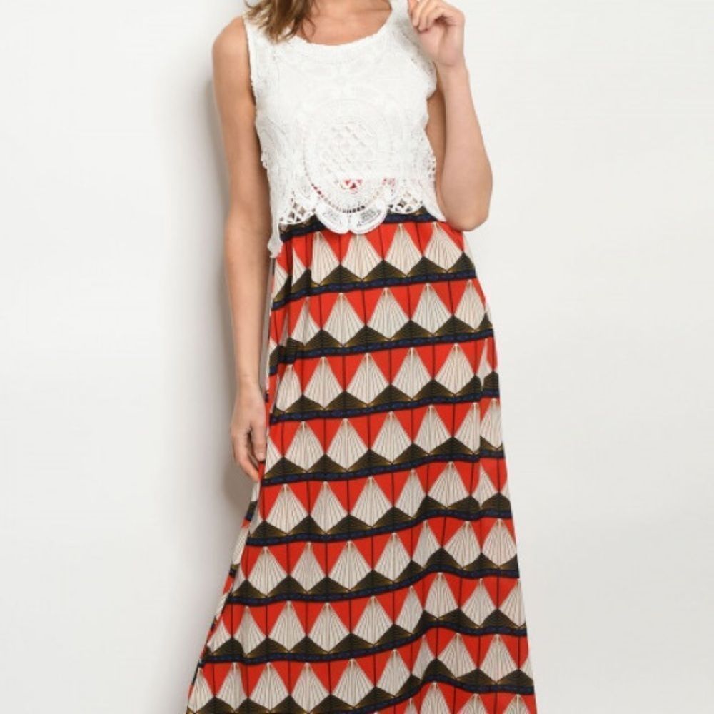 Red Crochet top dress​​​